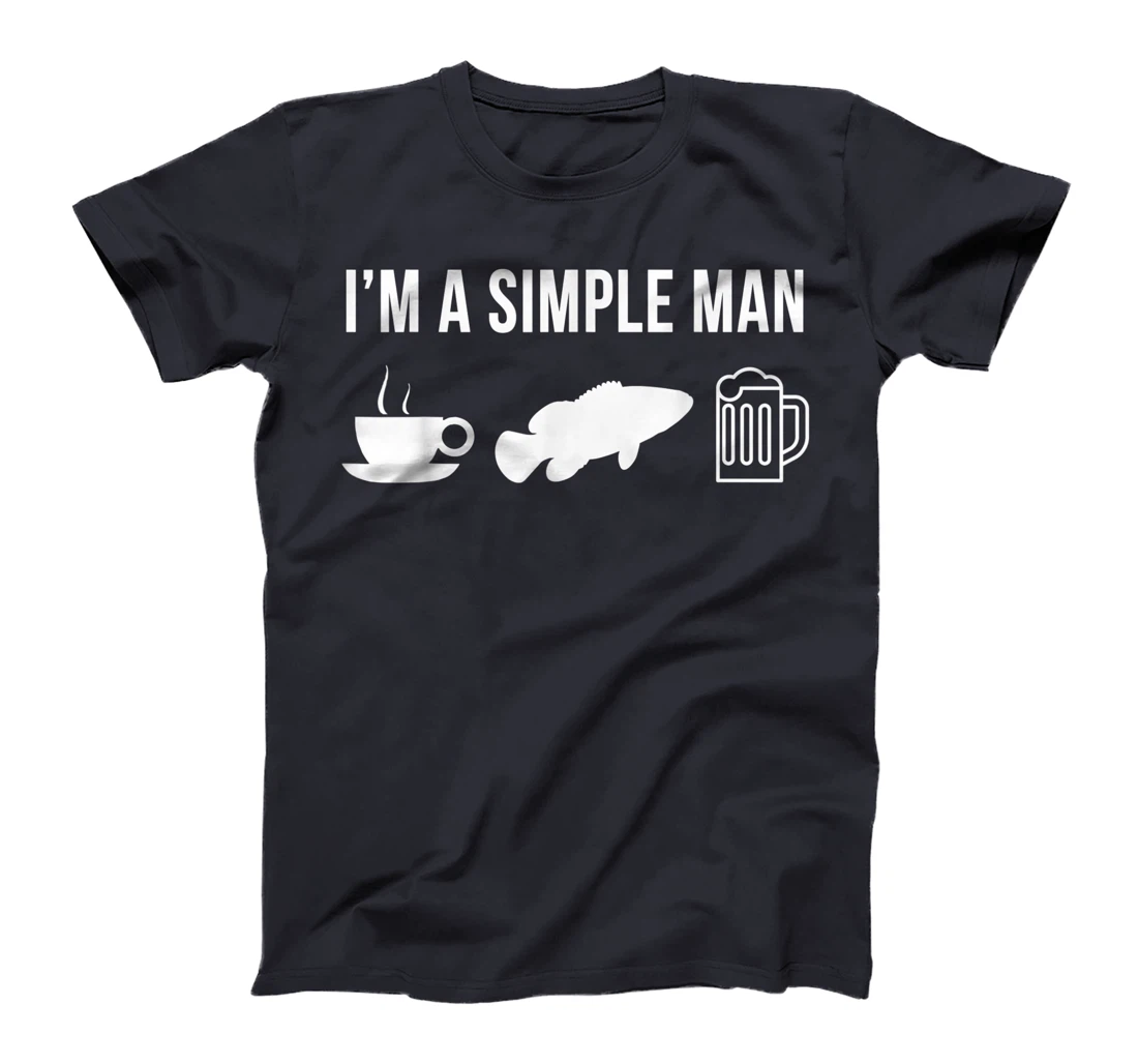 Funny Fishing Grouper Fish Angler Simple Man T-Shirt