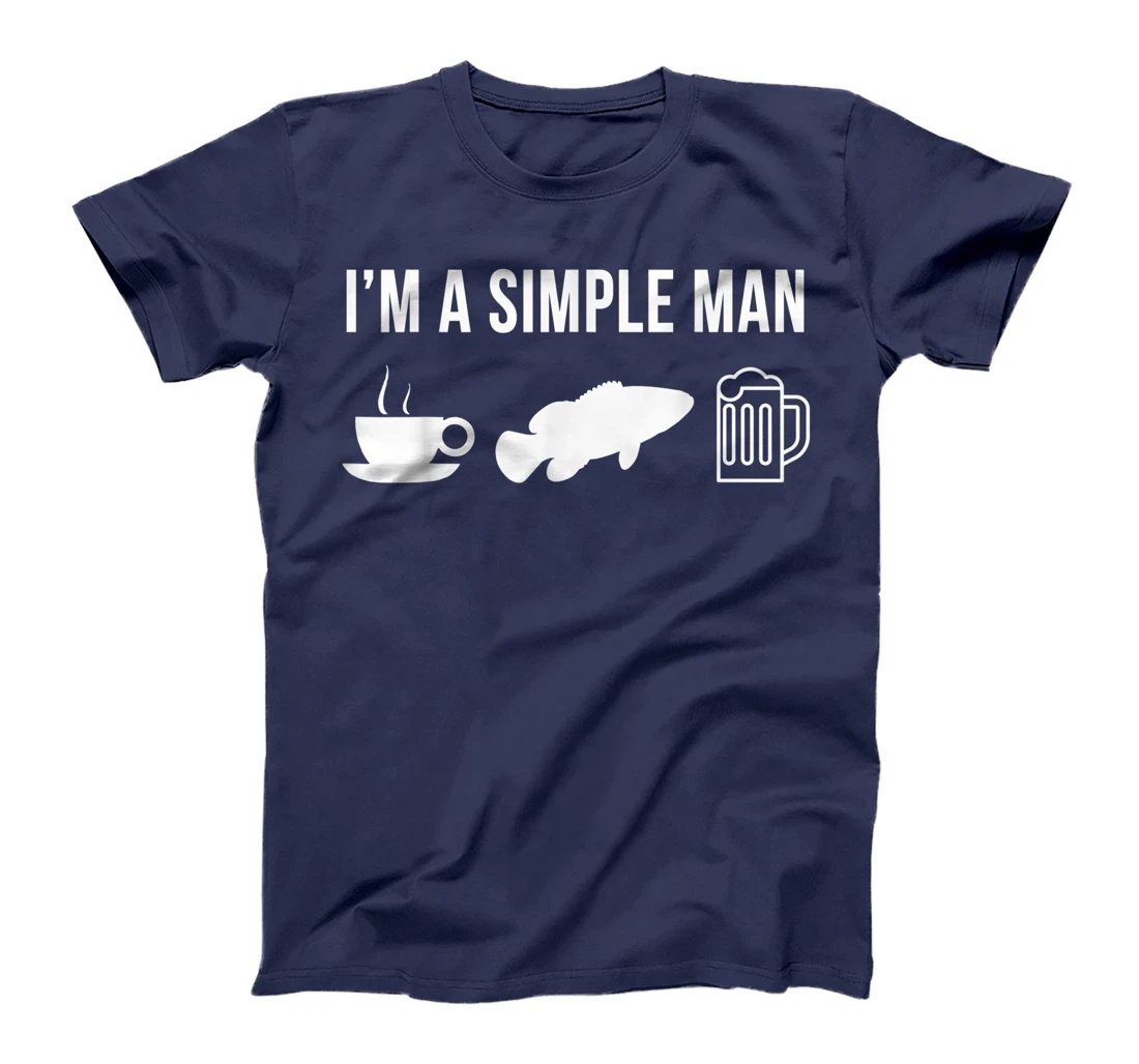 Funny Fishing Grouper Fish Angler Simple Man T-Shirt