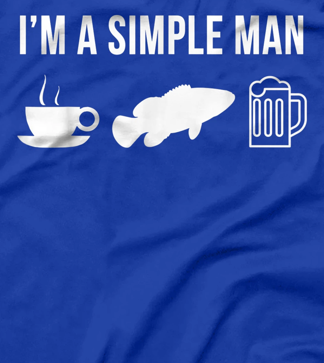 Funny Fishing Grouper Fish Angler Simple Man T-Shirt