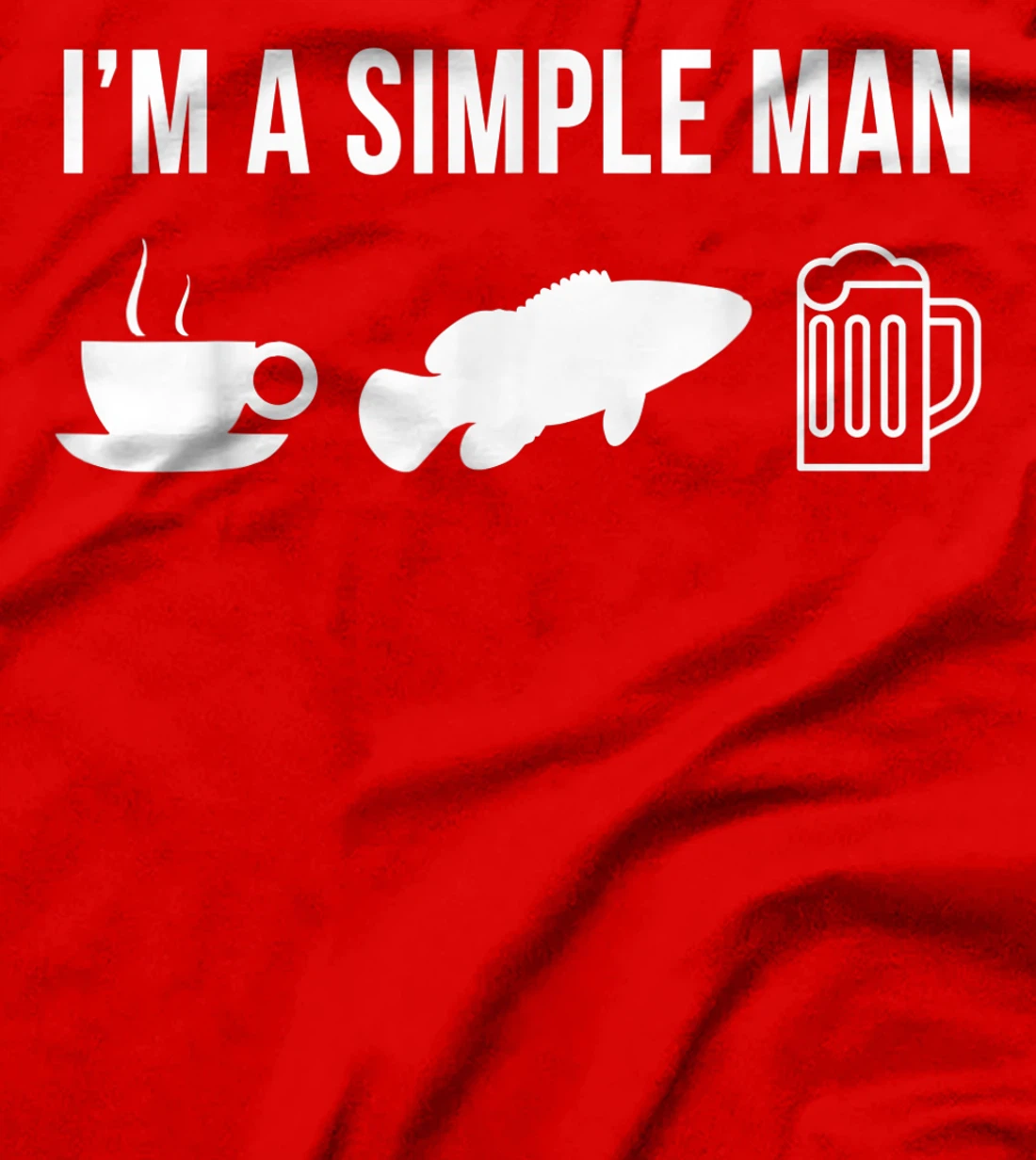 Funny Fishing Grouper Fish Angler Simple Man T-Shirt