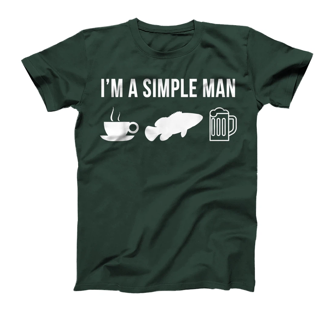 Funny Fishing Grouper Fish Angler Simple Man T-Shirt