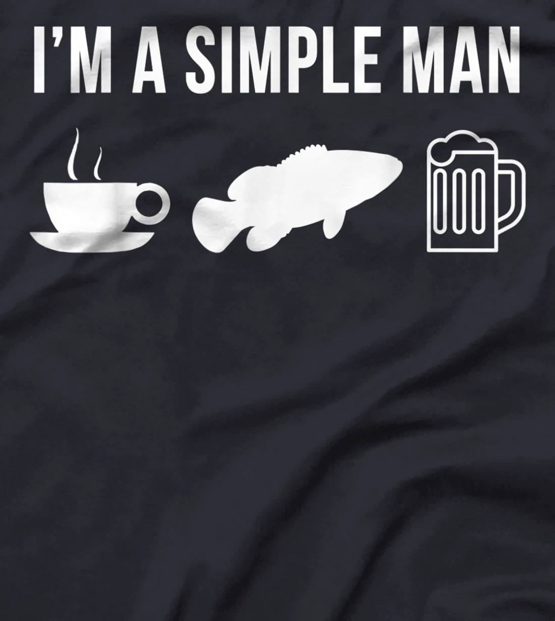 Funny Fishing Grouper Fish Angler Simple Man T-Shirt