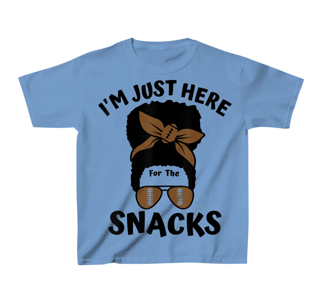 I'm Just Here For The Snacks Black Women Football Gameday T-Shirt, Kid T-Shirt and Women T-Shirt