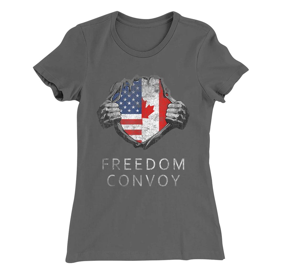 Canada Freedom Convoy 2022 Canadian Truckers Support T-Shirt, Women T-Shirt