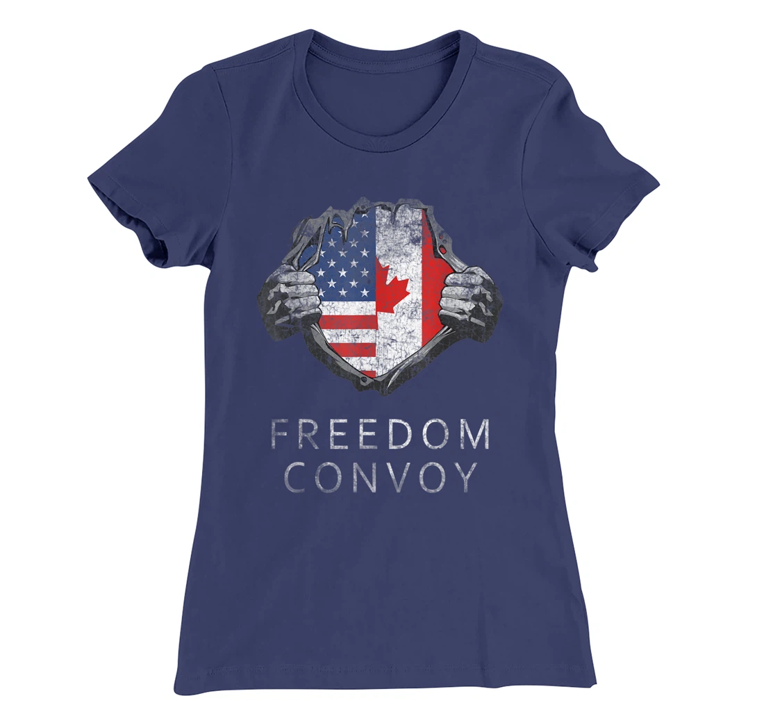 Canada Freedom Convoy 2022 Canadian Truckers Support T-Shirt, Women T-Shirt