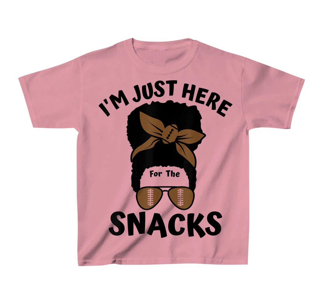 I'm Just Here For The Snacks Black Women Football Gameday T-Shirt, Kid T-Shirt and Women T-Shirt