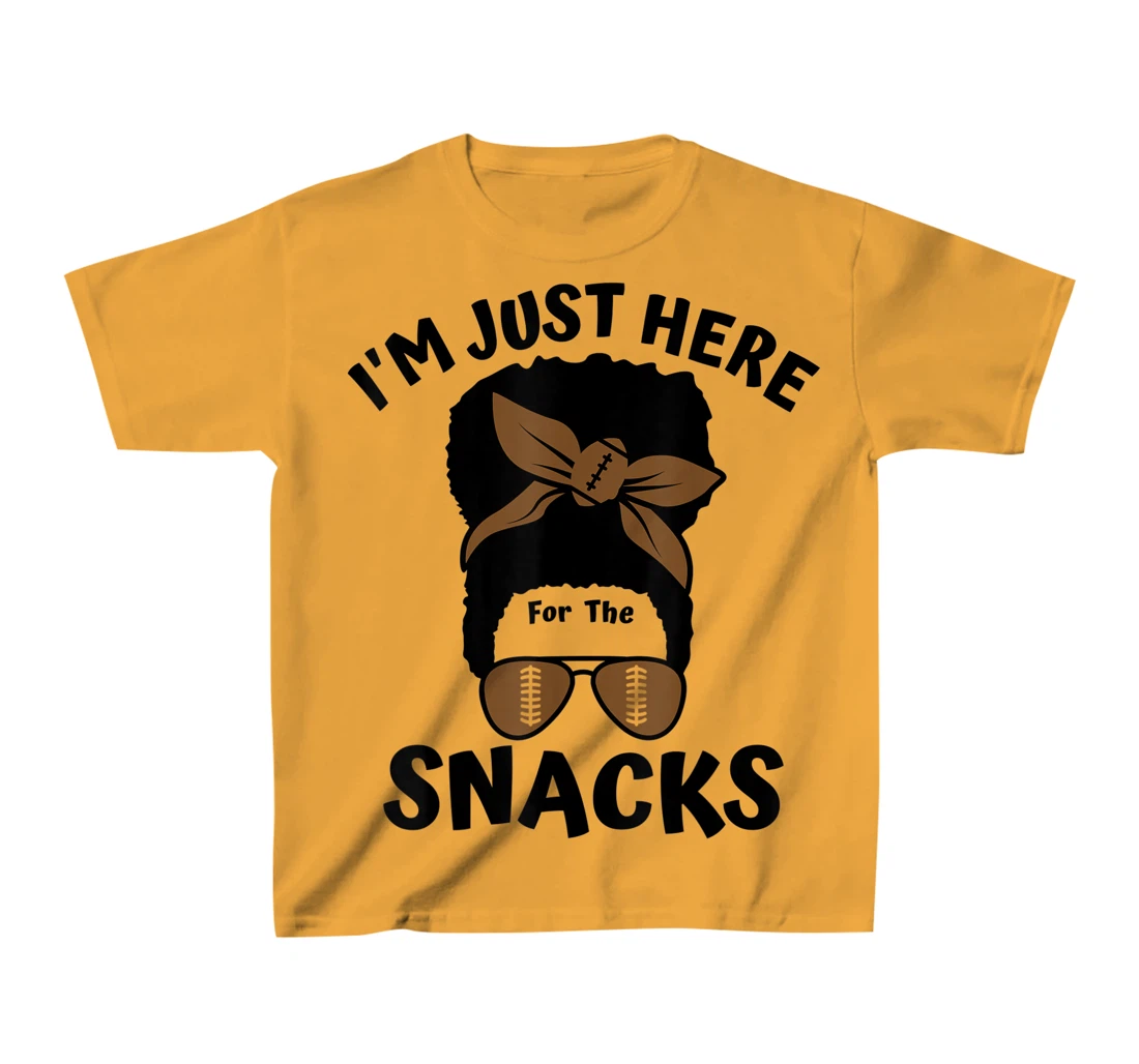 I'm Just Here For The Snacks Black Women Football Gameday T-Shirt, Kid T-Shirt and Women T-Shirt