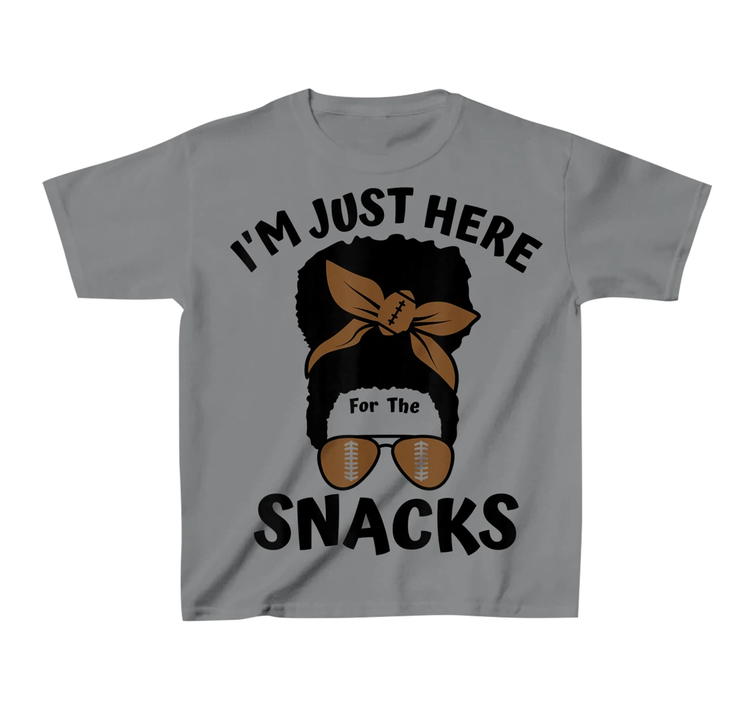 I'm Just Here For The Snacks Black Women Football Gameday T-Shirt, Kid T-Shirt and Women T-Shirt