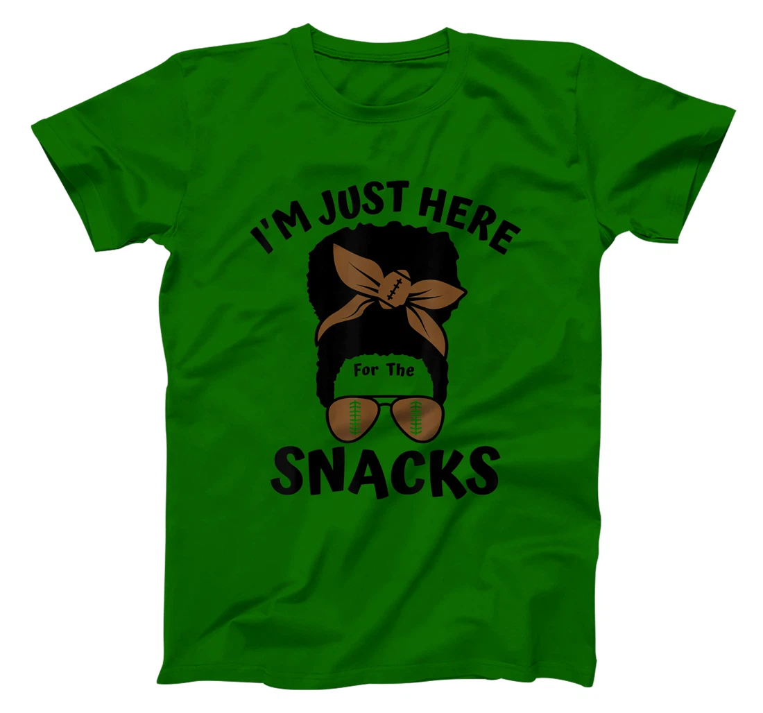 I'm Just Here For The Snacks Black Women Football Gameday T-Shirt, Kid T-Shirt and Women T-Shirt
