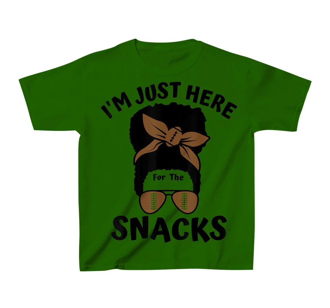 I'm Just Here For The Snacks Black Women Football Gameday T-Shirt, Kid T-Shirt and Women T-Shirt