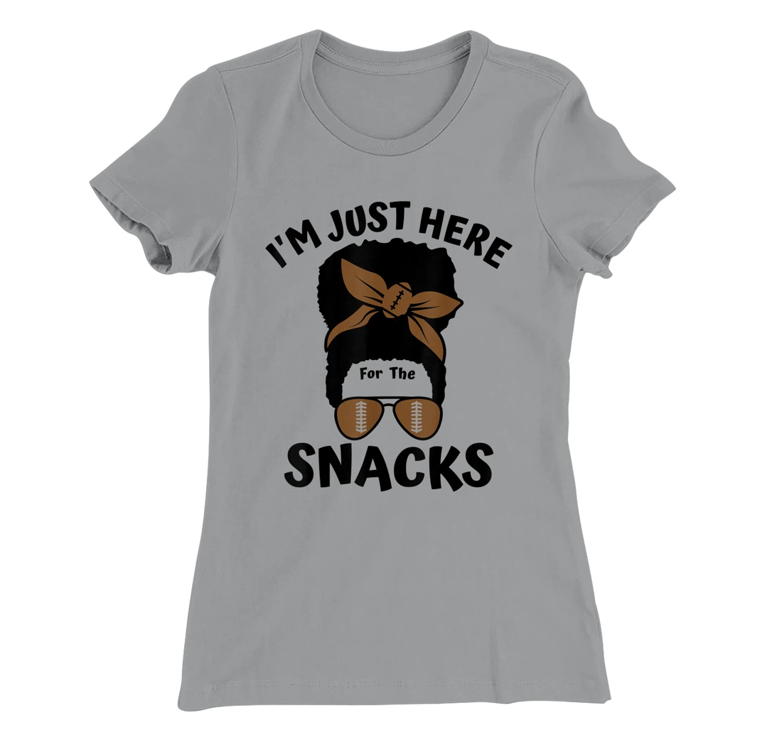 I'm Just Here For The Snacks Black Women Football Gameday T-Shirt, Kid T-Shirt and Women T-Shirt