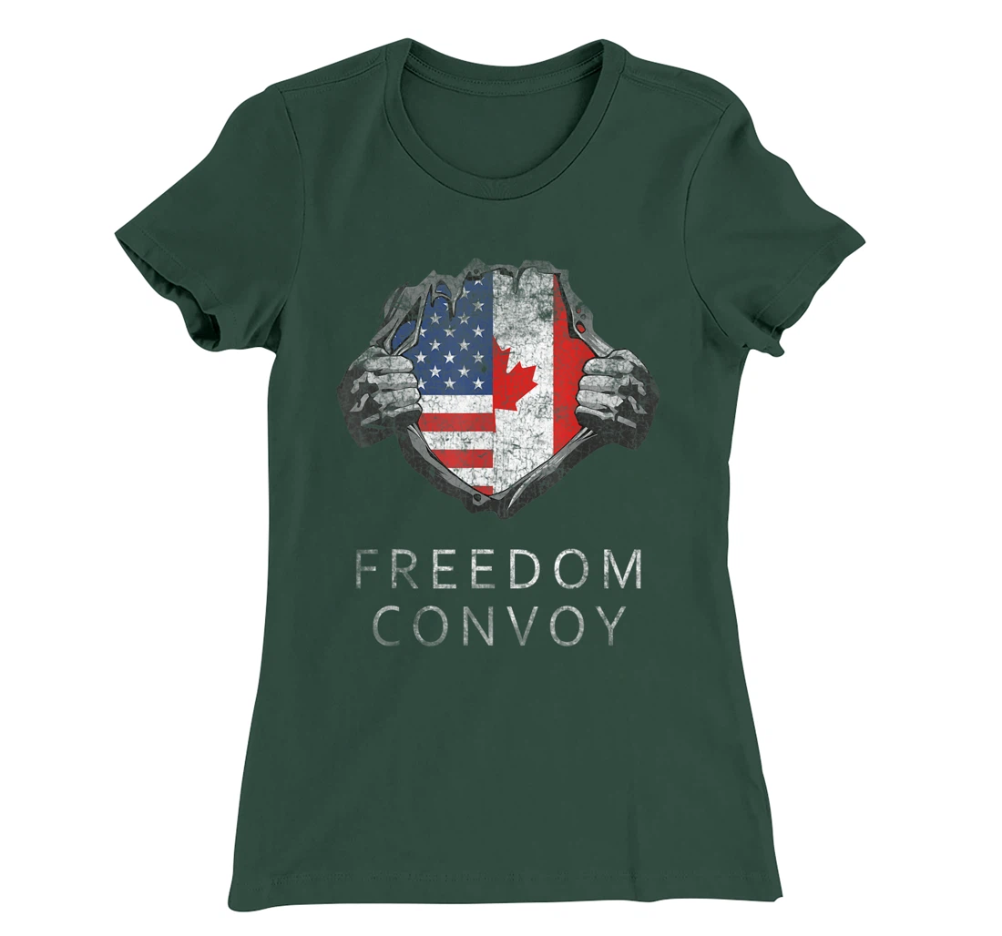 Canada Freedom Convoy 2022 Canadian Truckers Support T-Shirt, Women T-Shirt