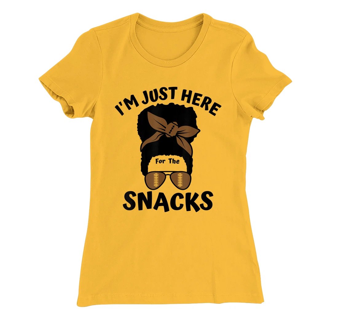 I'm Just Here For The Snacks Black Women Football Gameday T-Shirt, Kid T-Shirt and Women T-Shirt