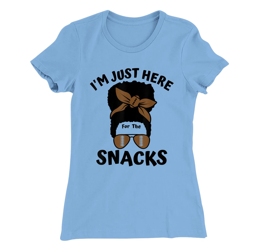 I'm Just Here For The Snacks Black Women Football Gameday T-Shirt, Kid T-Shirt and Women T-Shirt