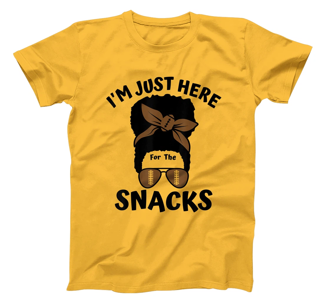 I'm Just Here For The Snacks Black Women Football Gameday T-Shirt, Kid T-Shirt and Women T-Shirt