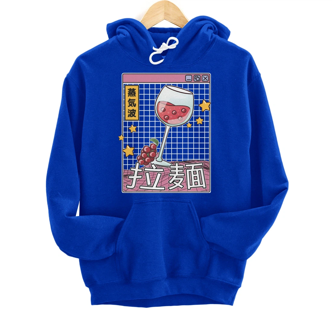 Wine Glass Digital Japan Style Pastel Otaku Anime Vaporwave Pullover Hoodie
