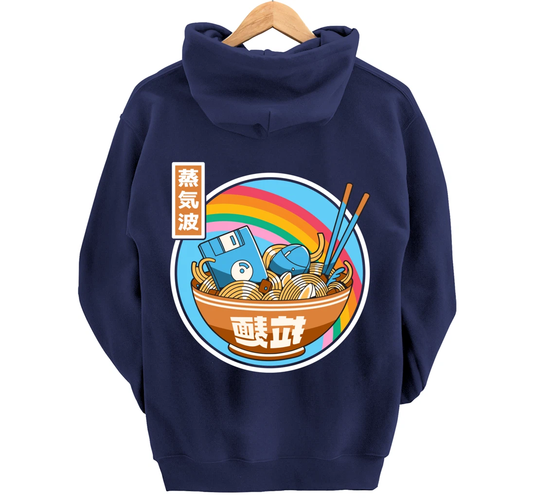 Digital Ramen Bowl Japan Style Pastel Otaku Anime Vaporwave Pullover Hoodie