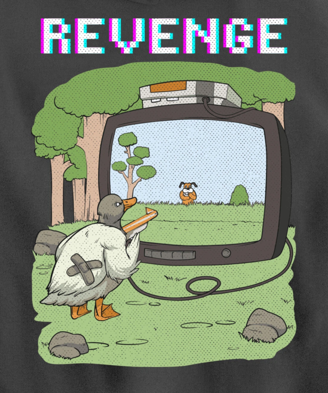 Duck Vintage Video Game Boys Girls Men Women Gamer Pullover Hoodie
