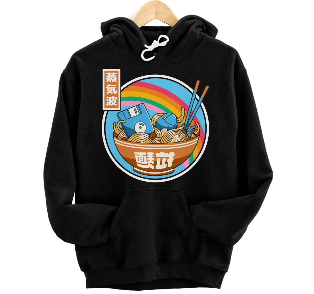 Digital Ramen Bowl Japan Style Pastel Otaku Anime Vaporwave Pullover Hoodie