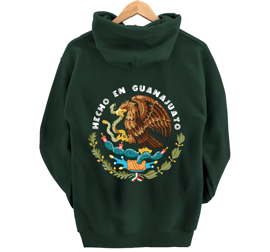 Hecho En Guanajuato Mexico Escudo Aguila Mexican Eagle Flag Pullover Hoodie