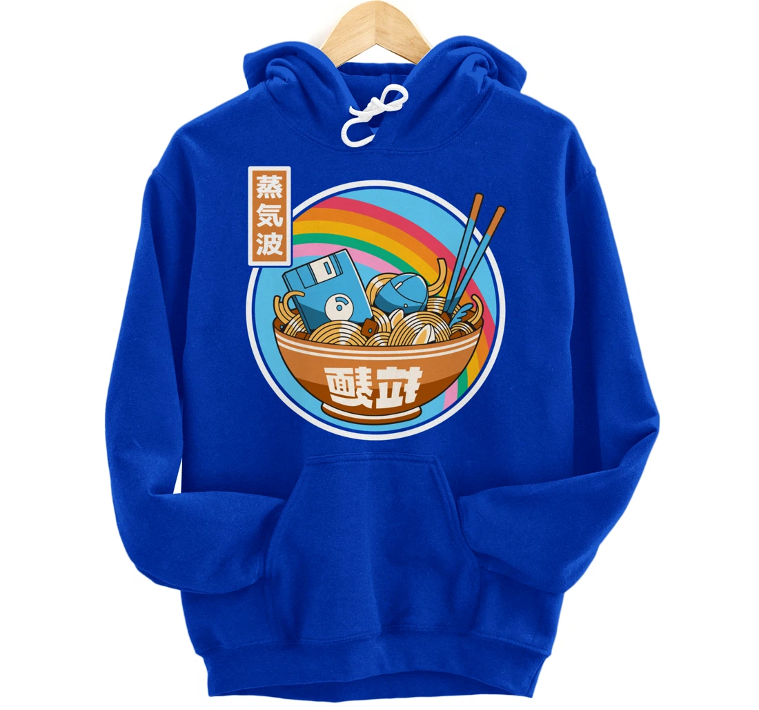 Digital Ramen Bowl Japan Style Pastel Otaku Anime Vaporwave Pullover Hoodie