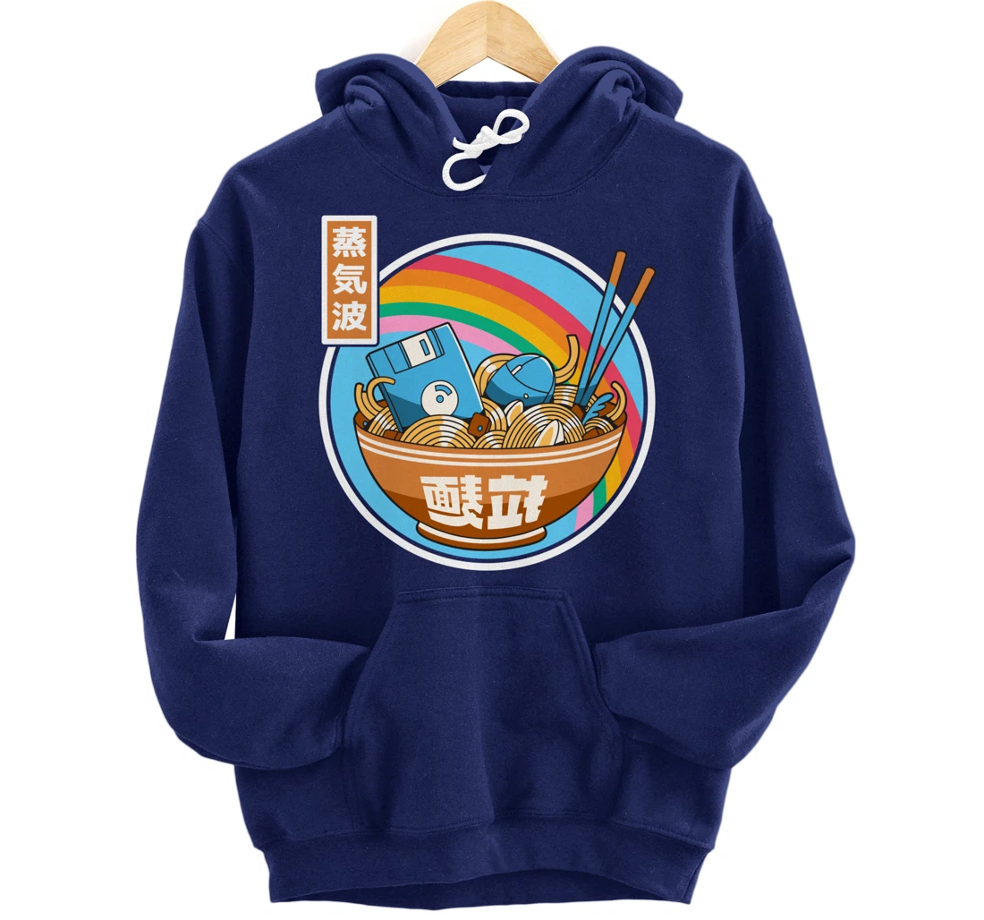 Digital Ramen Bowl Japan Style Pastel Otaku Anime Vaporwave Pullover Hoodie