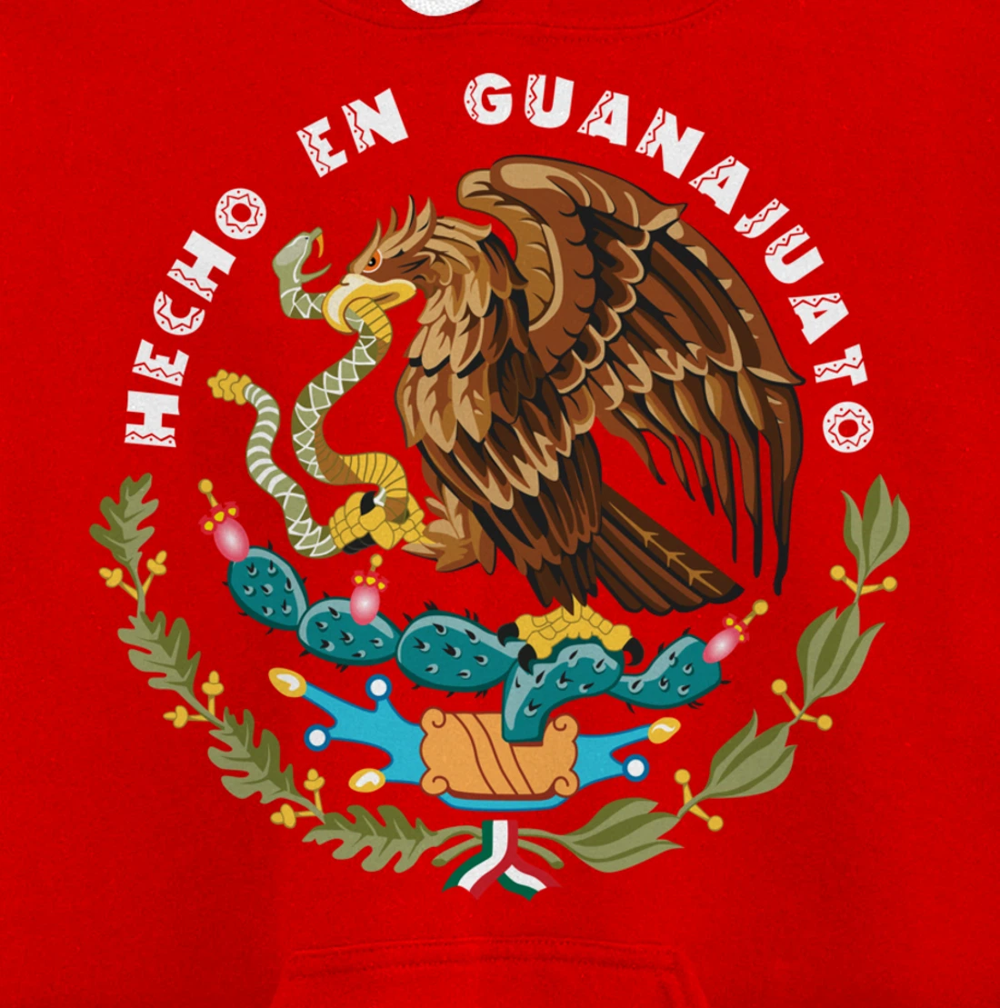 Hecho En Guanajuato Mexico Escudo Aguila Mexican Eagle Flag Pullover Hoodie