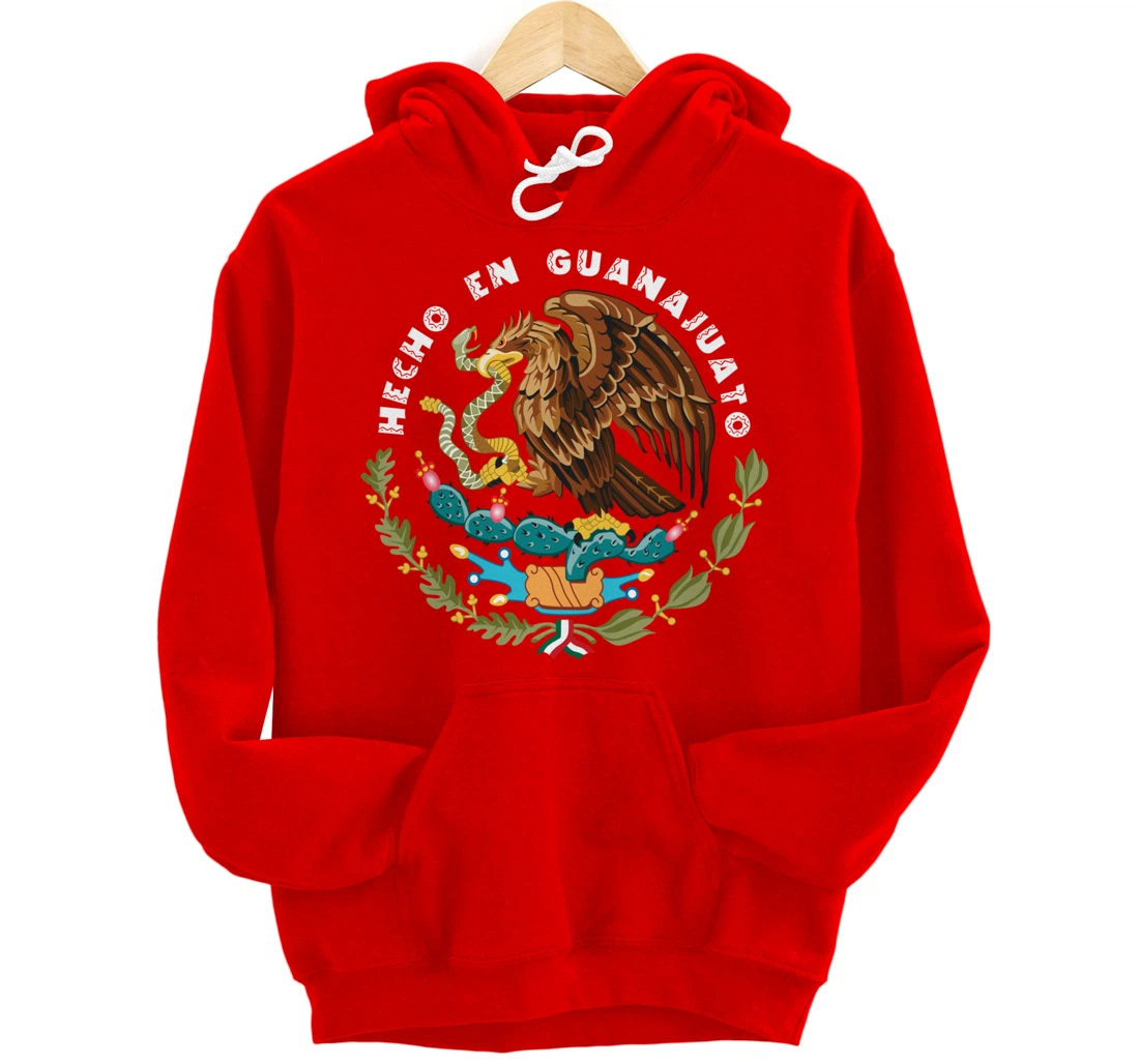 Hecho En Guanajuato Mexico Escudo Aguila Mexican Eagle Flag Pullover Hoodie
