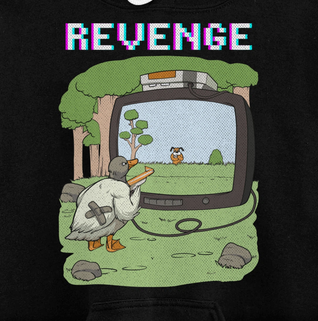 Duck Vintage Video Game Boys Girls Men Women Gamer Pullover Hoodie