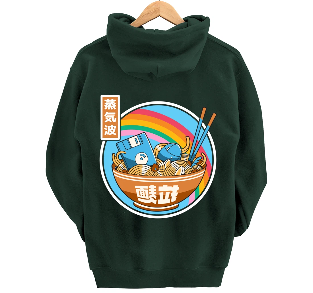 Digital Ramen Bowl Japan Style Pastel Otaku Anime Vaporwave Pullover Hoodie