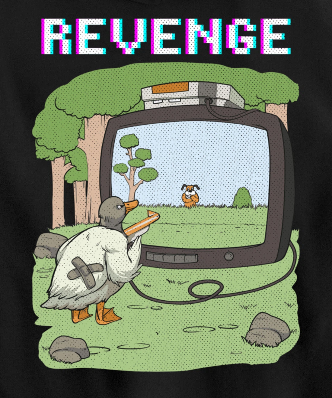 Duck Vintage Video Game Boys Girls Men Women Gamer Pullover Hoodie