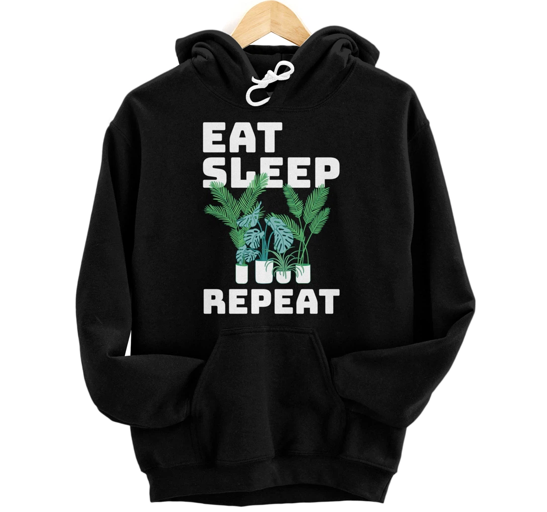 Eat Sleep Plant Repeat Gardening Vegan Terrarium Pullover Hoodie