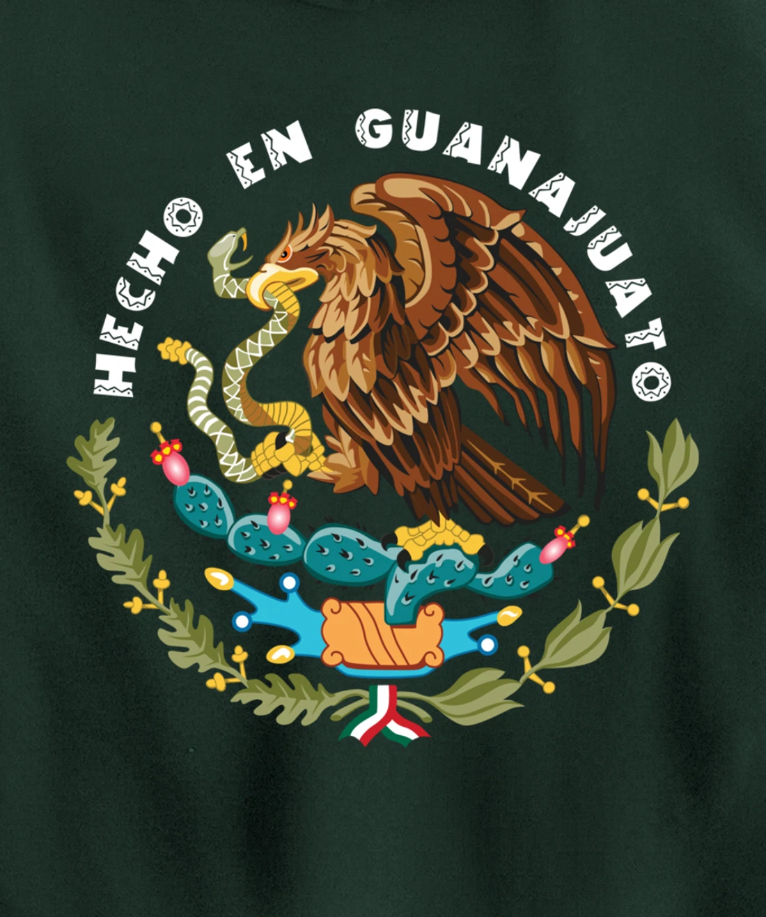Hecho En Guanajuato Mexico Escudo Aguila Mexican Eagle Flag Pullover Hoodie