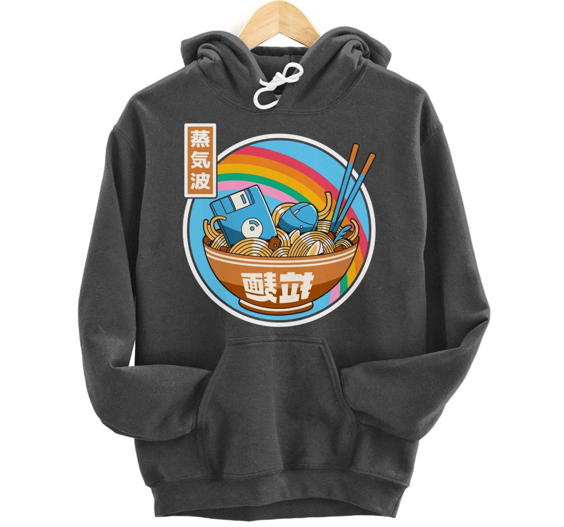 Digital Ramen Bowl Japan Style Pastel Otaku Anime Vaporwave Pullover Hoodie