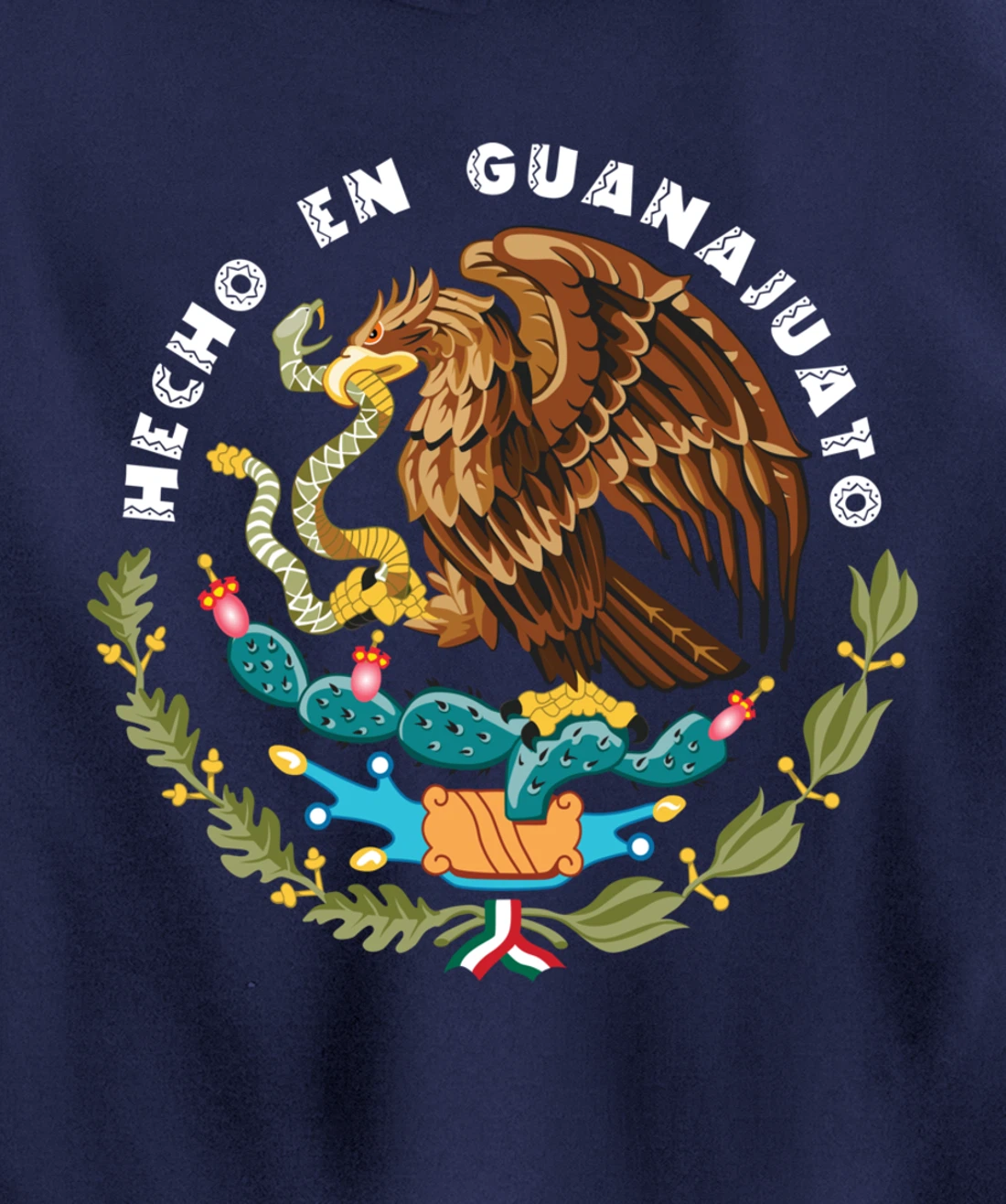 Hecho En Guanajuato Mexico Escudo Aguila Mexican Eagle Flag Pullover Hoodie