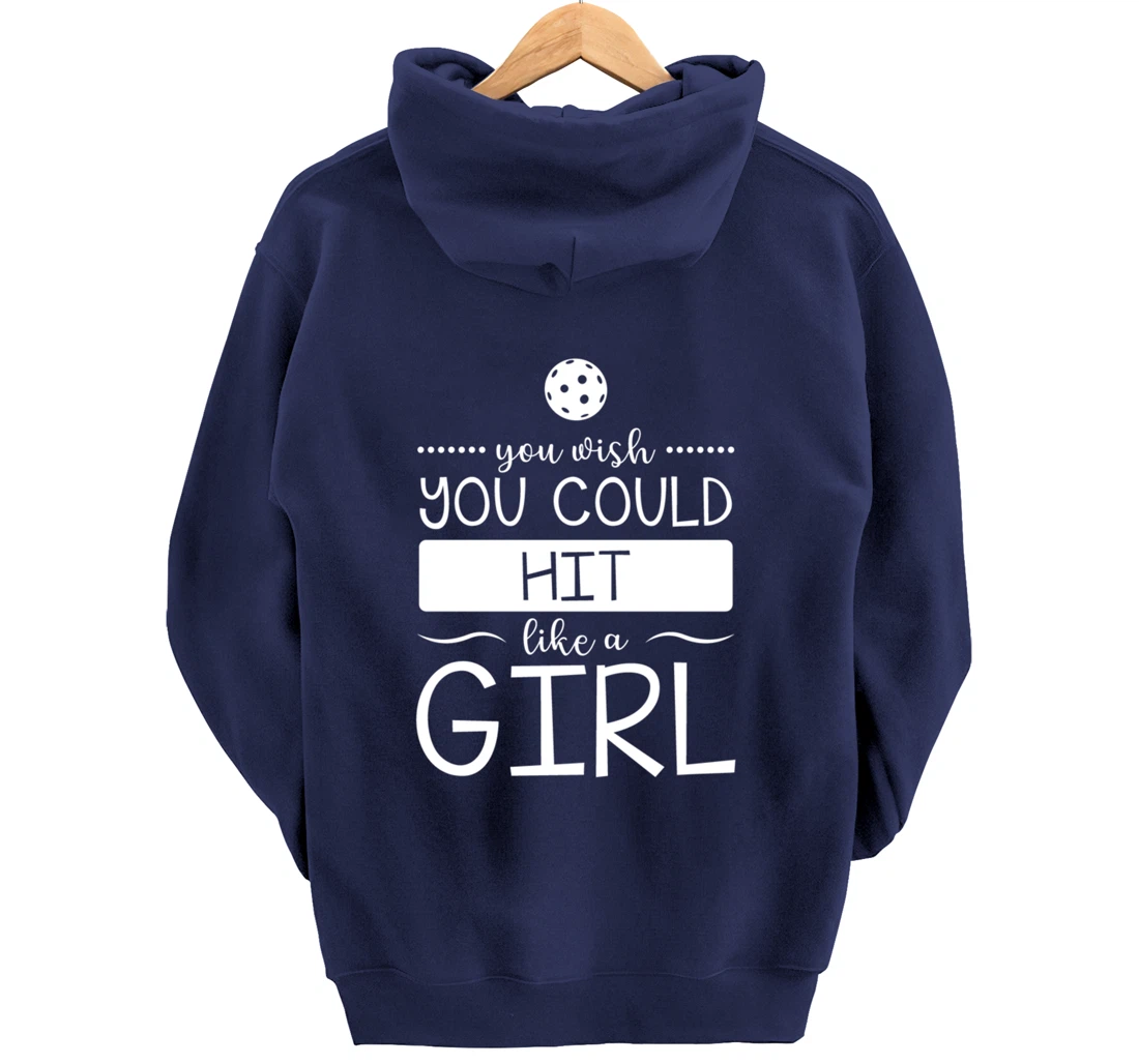 Girls Pickleball Hit Like a Girl Paddleball Dinking Sport Pullover Hoodie