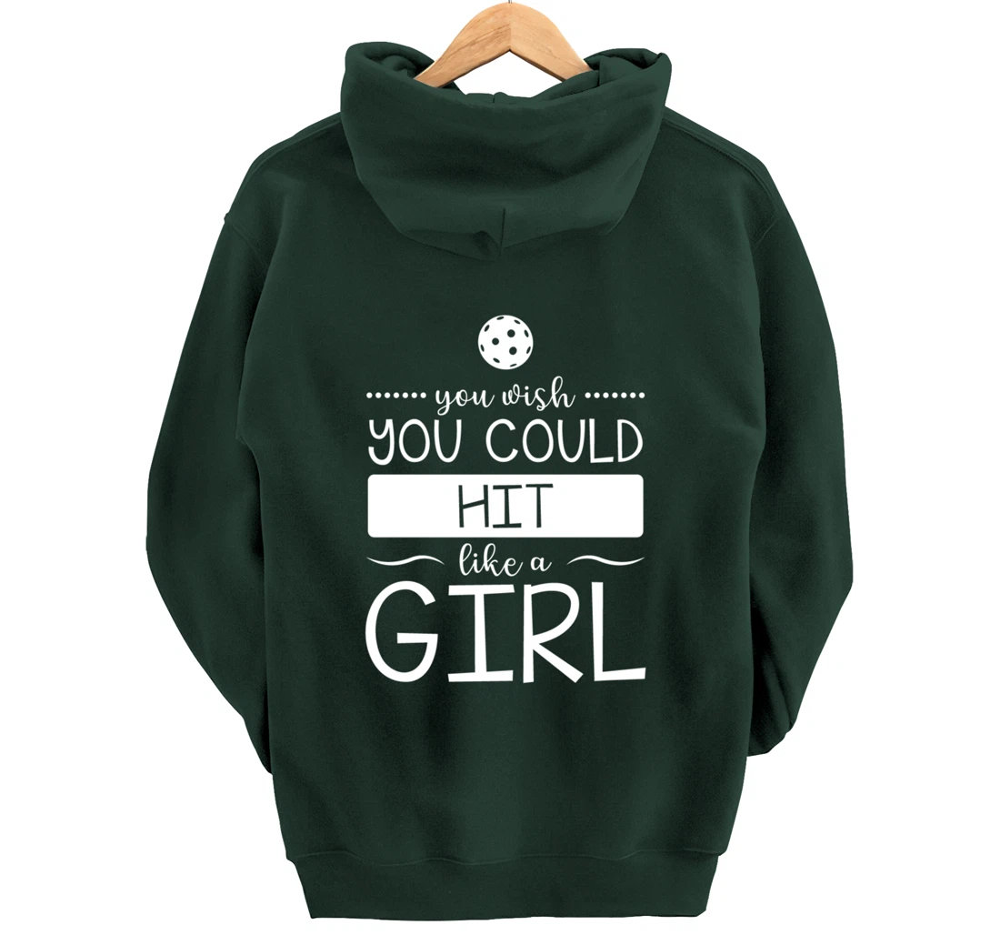Girls Pickleball Hit Like a Girl Paddleball Dinking Sport Pullover Hoodie