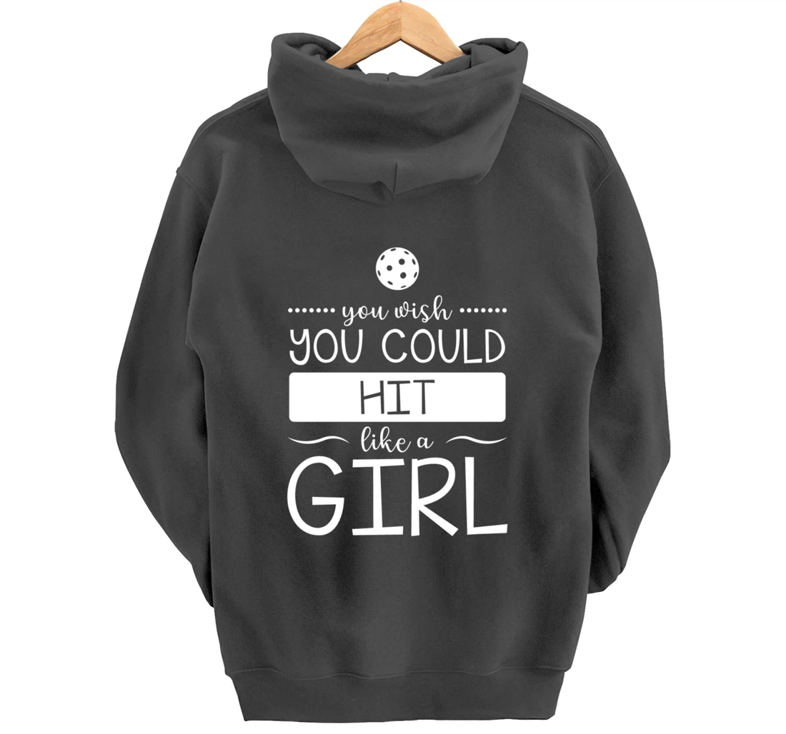 Girls Pickleball Hit Like a Girl Paddleball Dinking Sport Pullover Hoodie