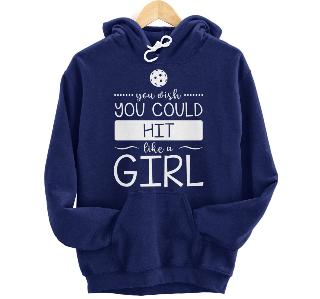 Girls Pickleball Hit Like a Girl Paddleball Dinking Sport Pullover Hoodie
