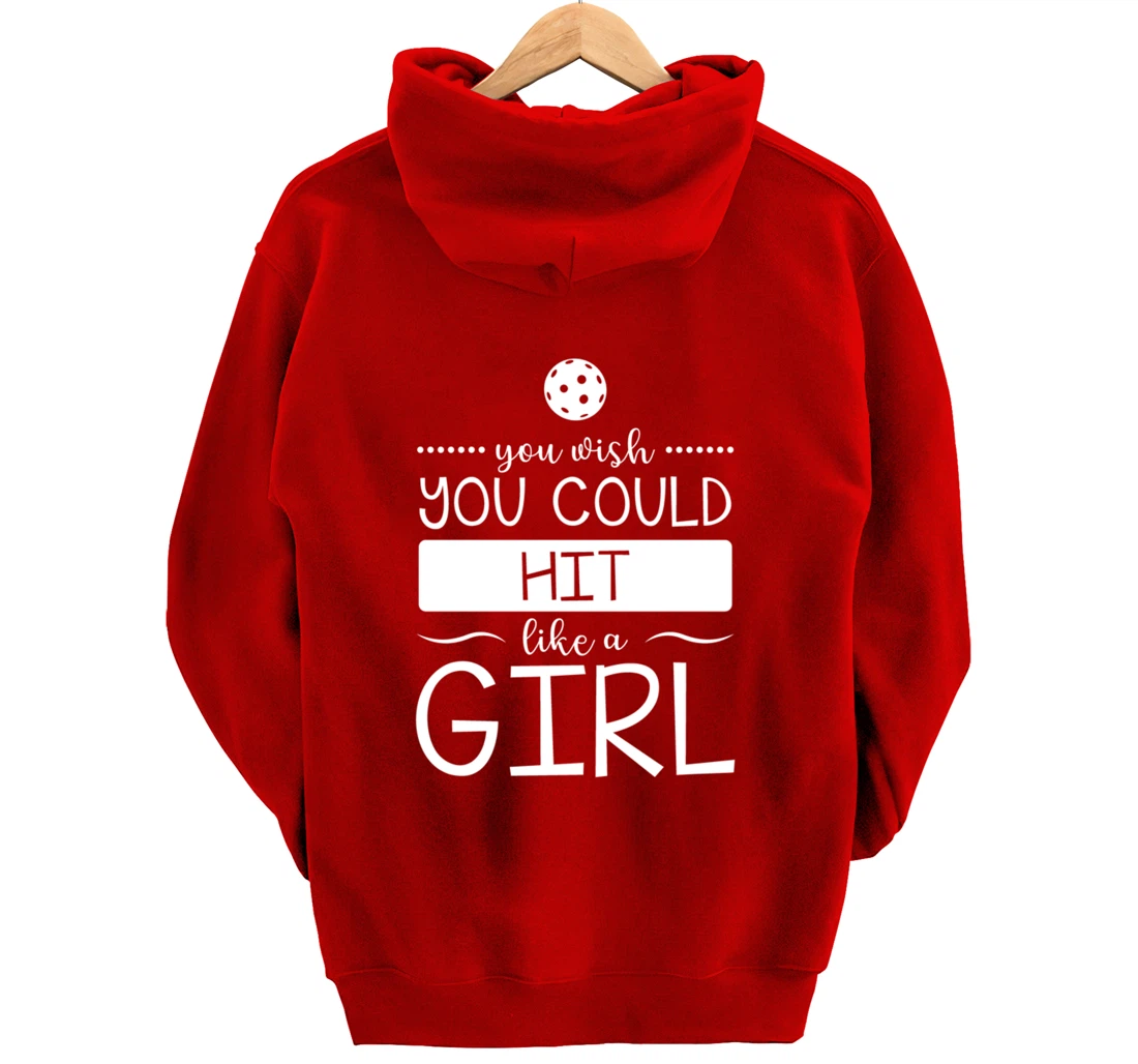 Girls Pickleball Hit Like a Girl Paddleball Dinking Sport Pullover Hoodie