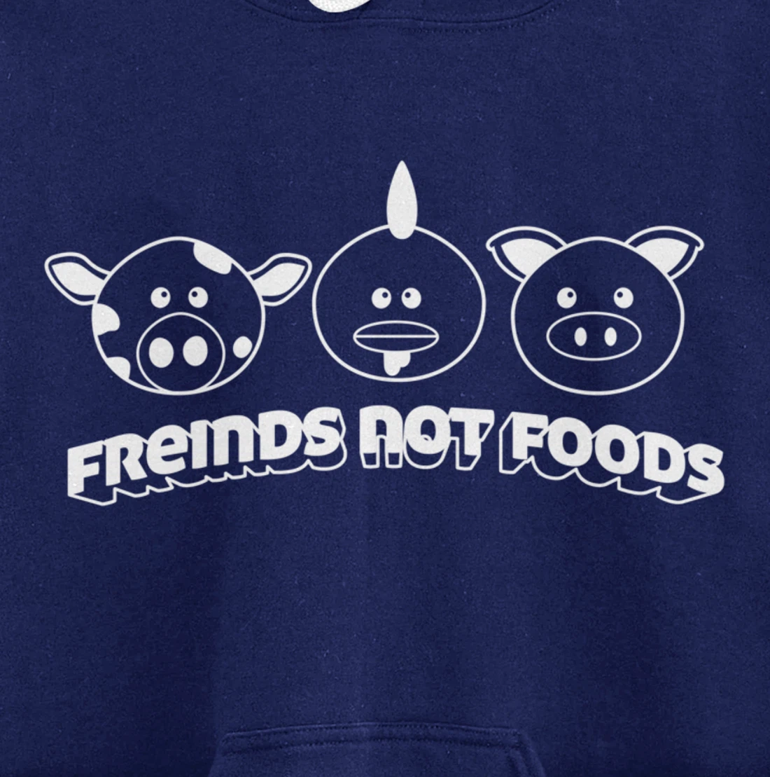 Friends Not Food Animal Rights Cow Pig Chicken Pullover Hoodie