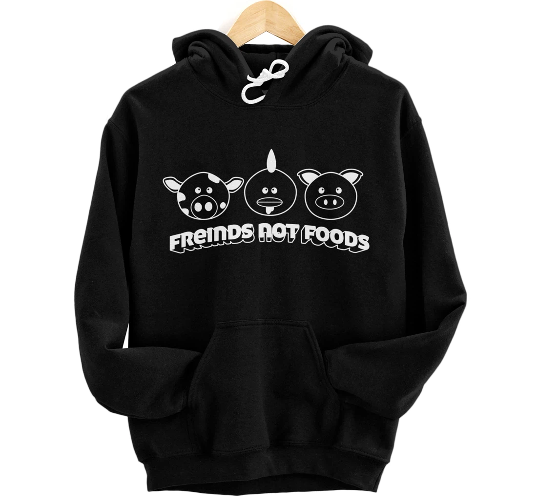 Friends Not Food Animal Rights Cow Pig Chicken Pullover Hoodie