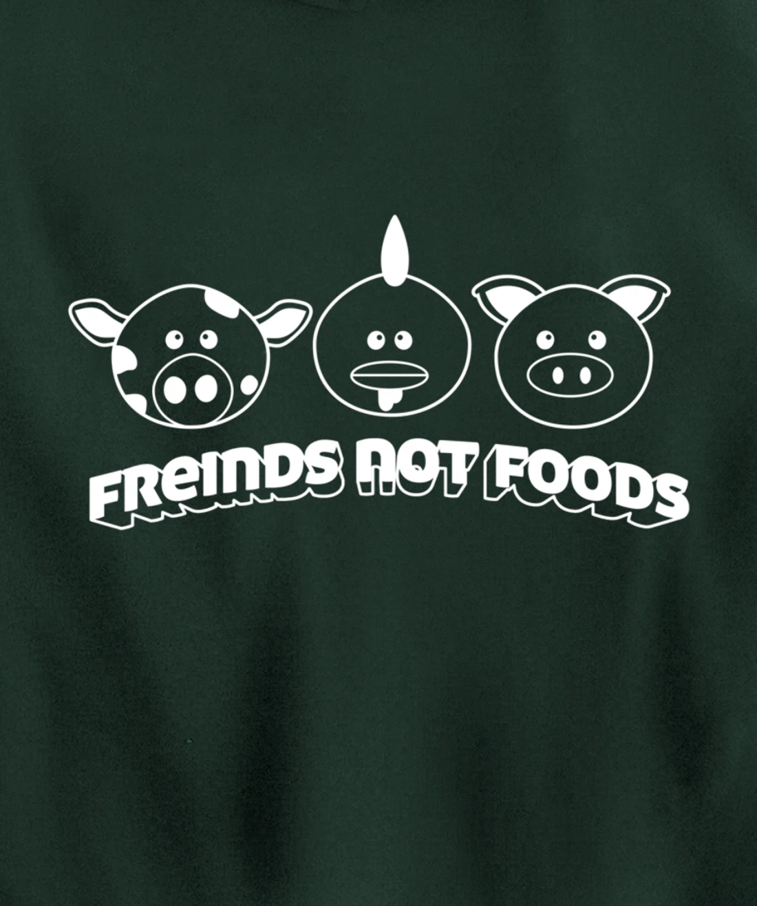 Friends Not Food Animal Rights Cow Pig Chicken Pullover Hoodie