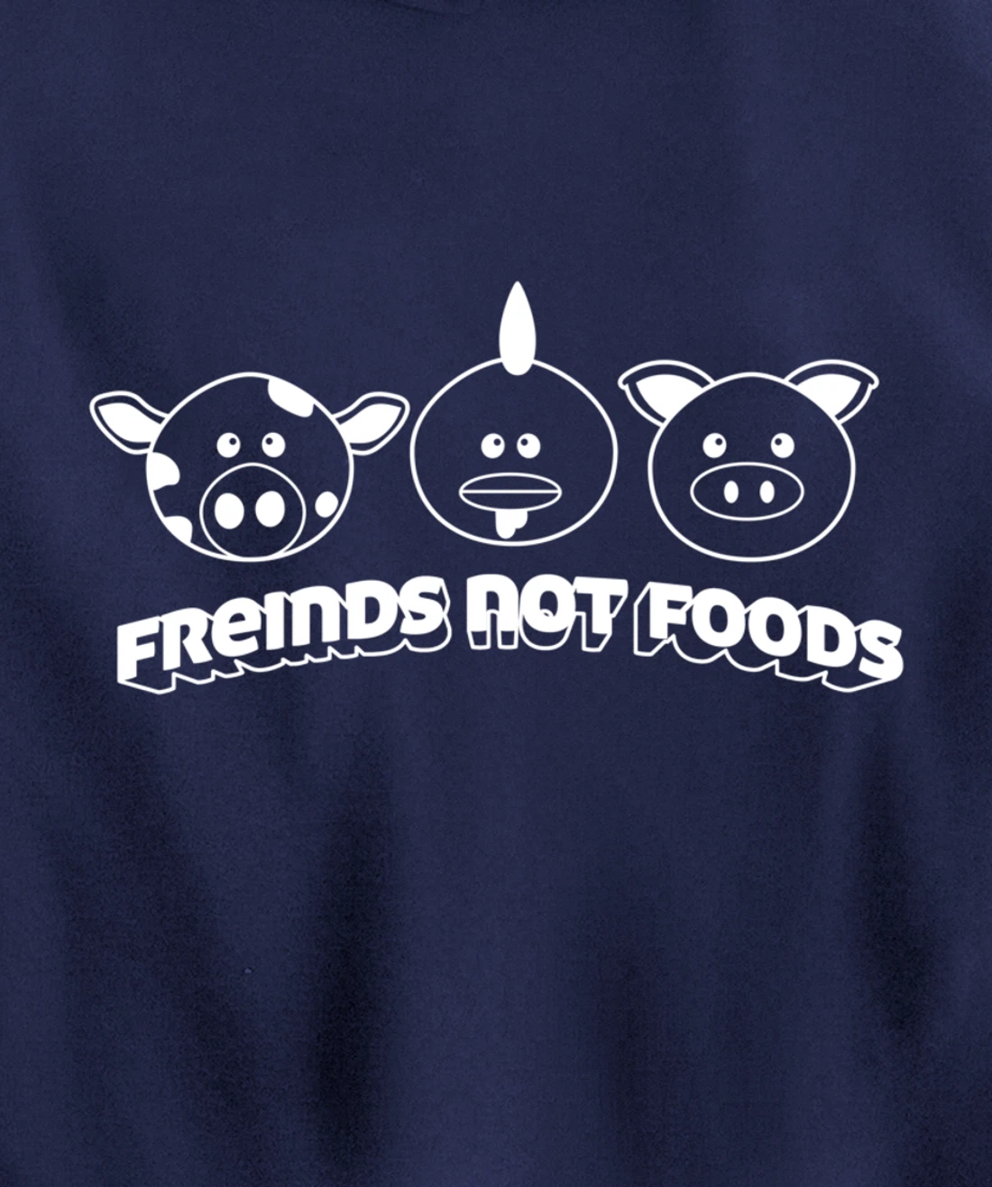 Friends Not Food Animal Rights Cow Pig Chicken Pullover Hoodie