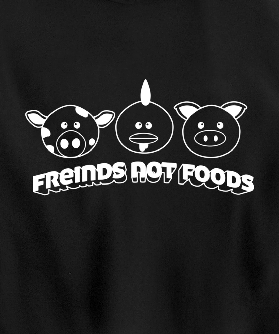 Friends Not Food Animal Rights Cow Pig Chicken Pullover Hoodie