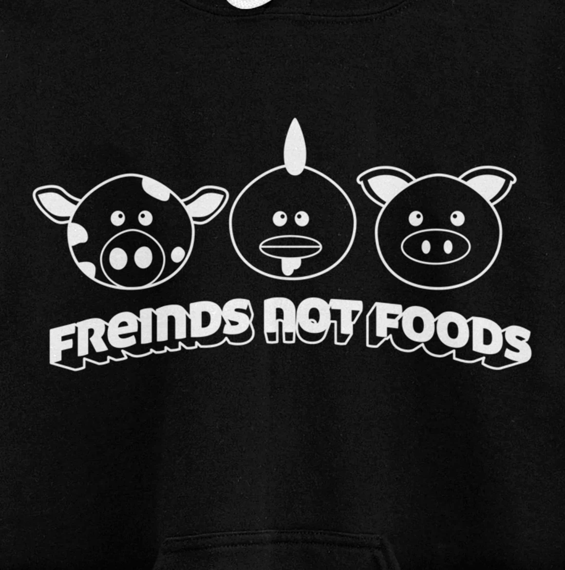 Friends Not Food Animal Rights Cow Pig Chicken Pullover Hoodie