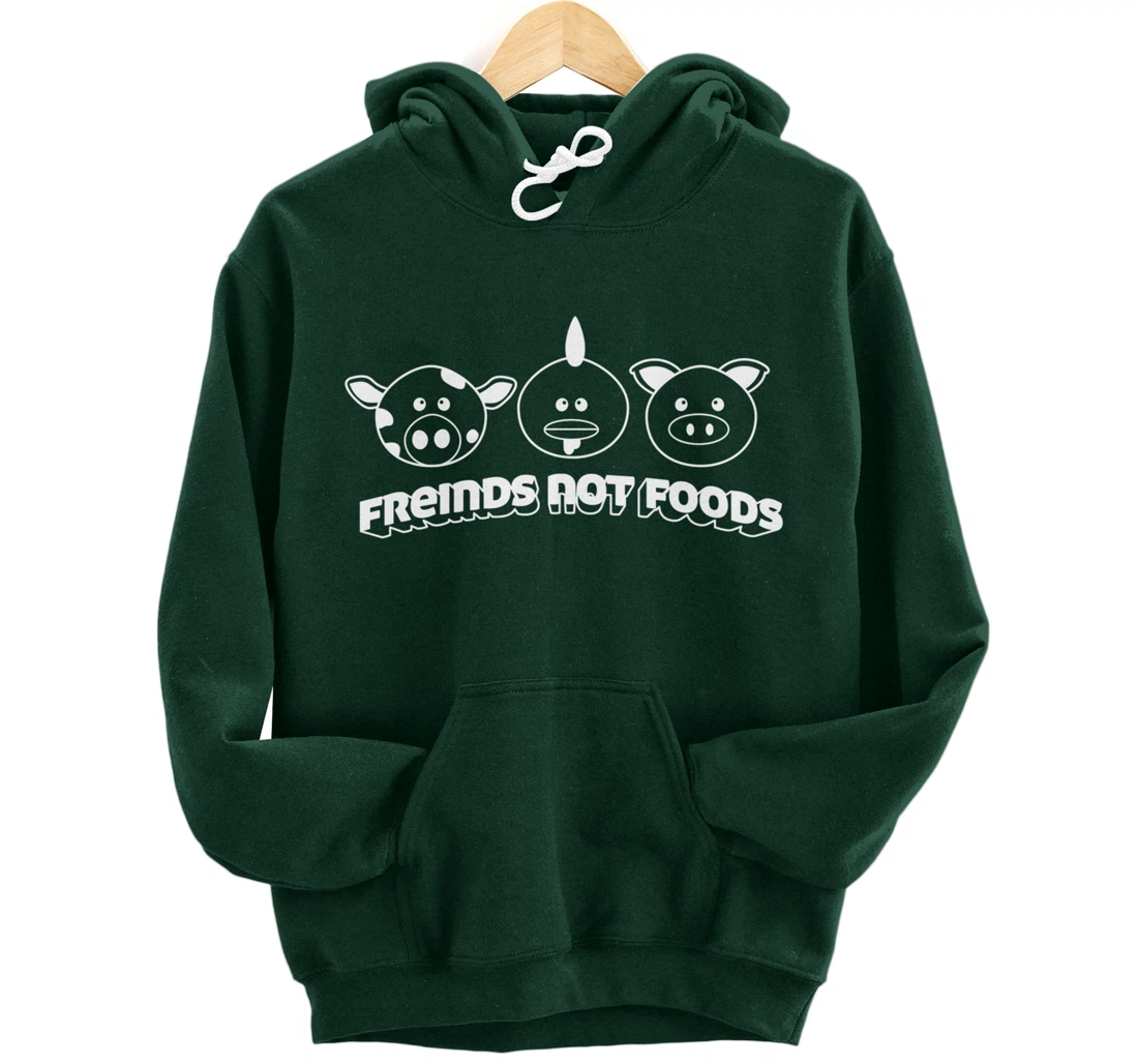 Friends Not Food Animal Rights Cow Pig Chicken Pullover Hoodie