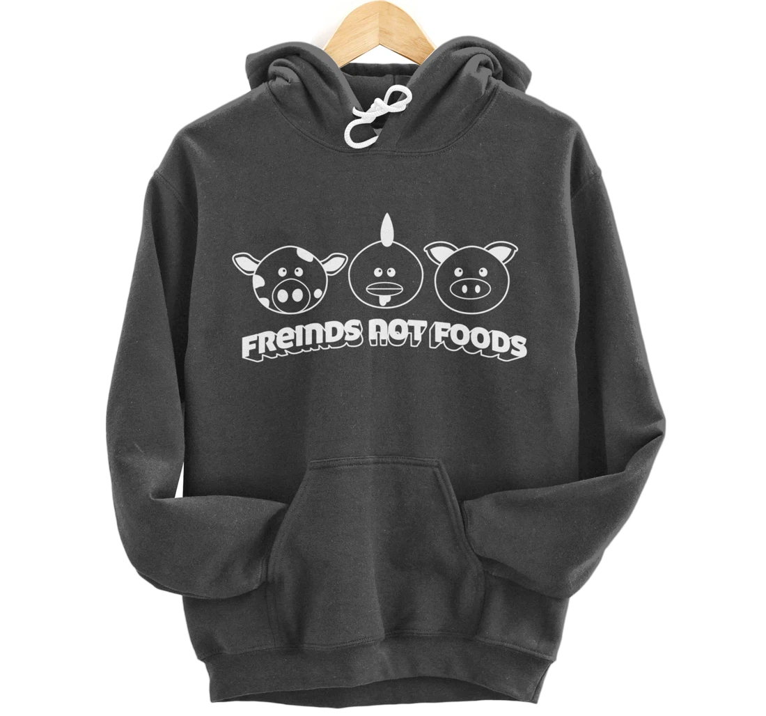 Friends Not Food Animal Rights Cow Pig Chicken Pullover Hoodie
