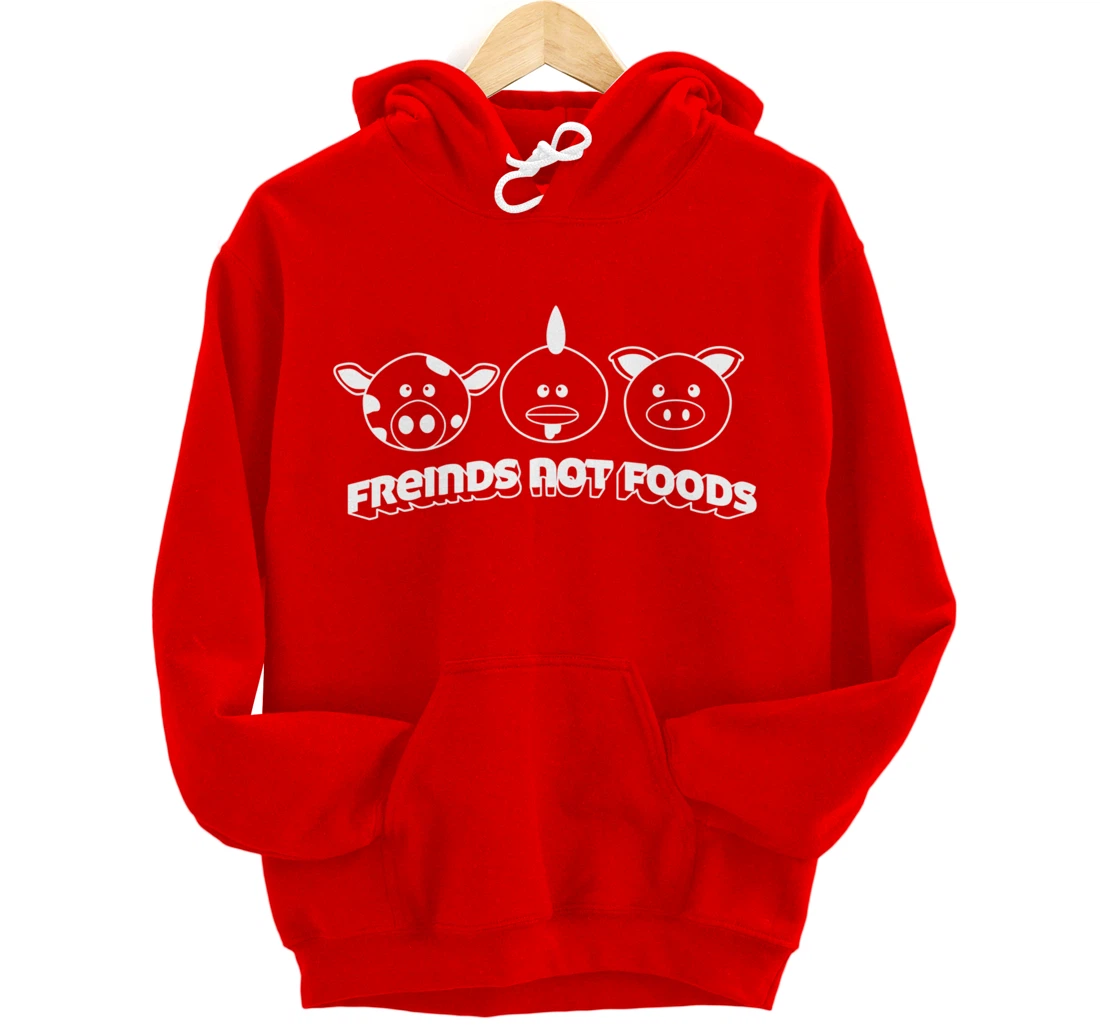 Friends Not Food Animal Rights Cow Pig Chicken Pullover Hoodie