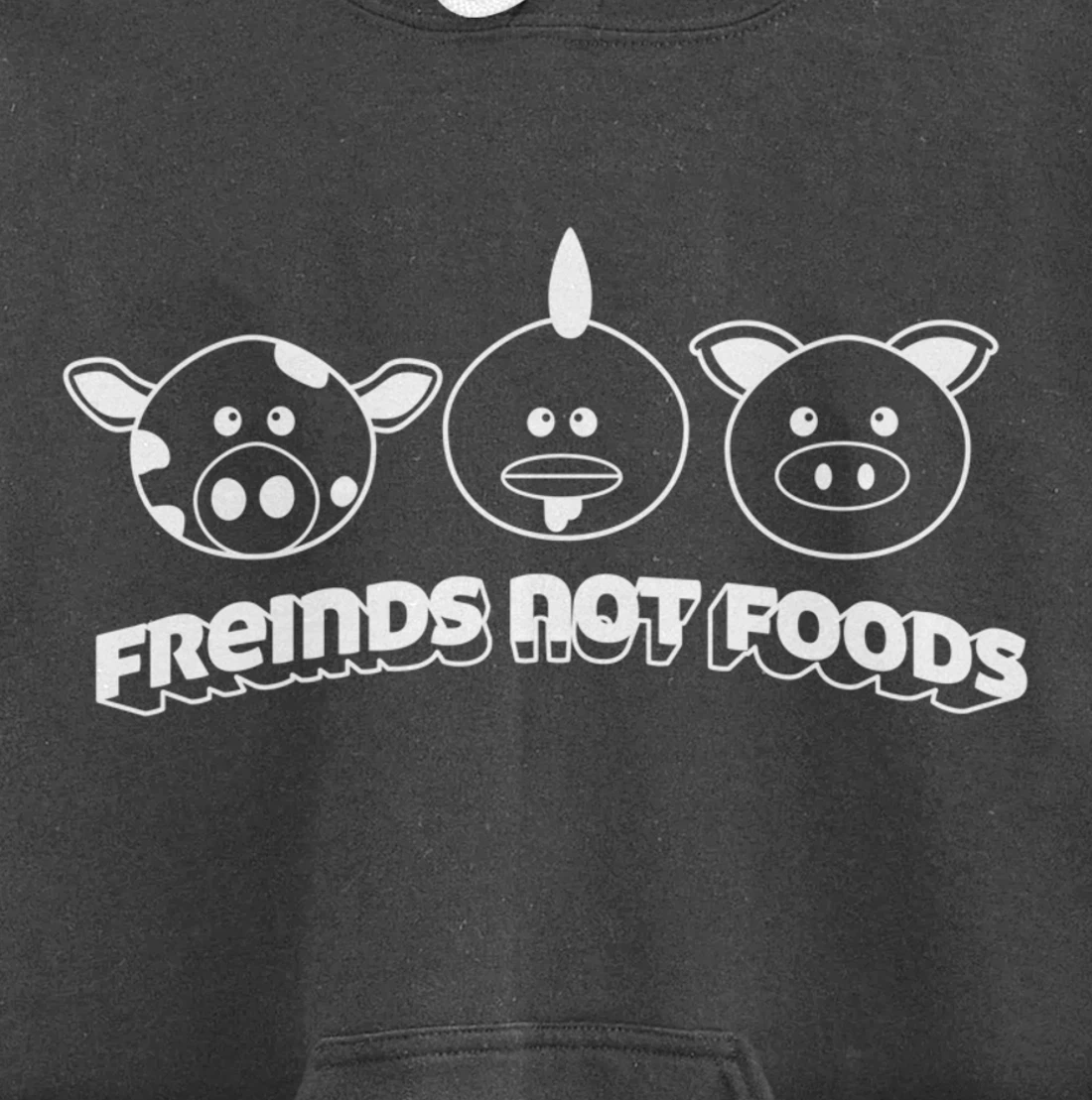 Friends Not Food Animal Rights Cow Pig Chicken Pullover Hoodie